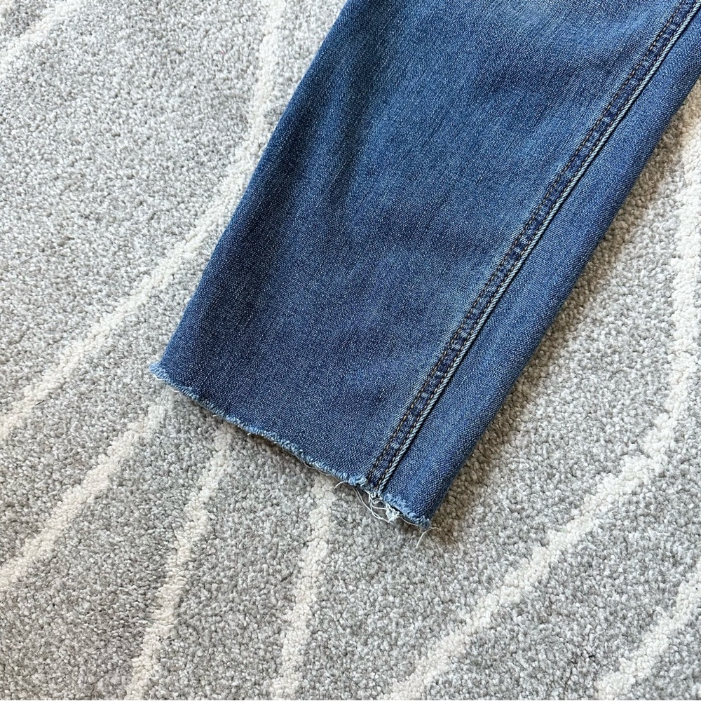 Indigo Blue Raw Hem Straight Leg Maternity Jeans - Picture 3 of 7